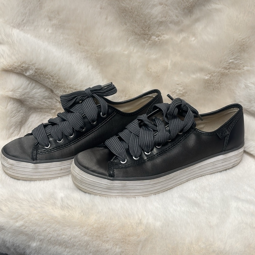 Keds Women's grey satin and leather  Sneakers - Picture 4 of 10